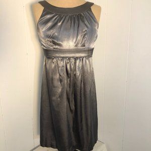 Womens Silver/Gray Satin Dress. XS
